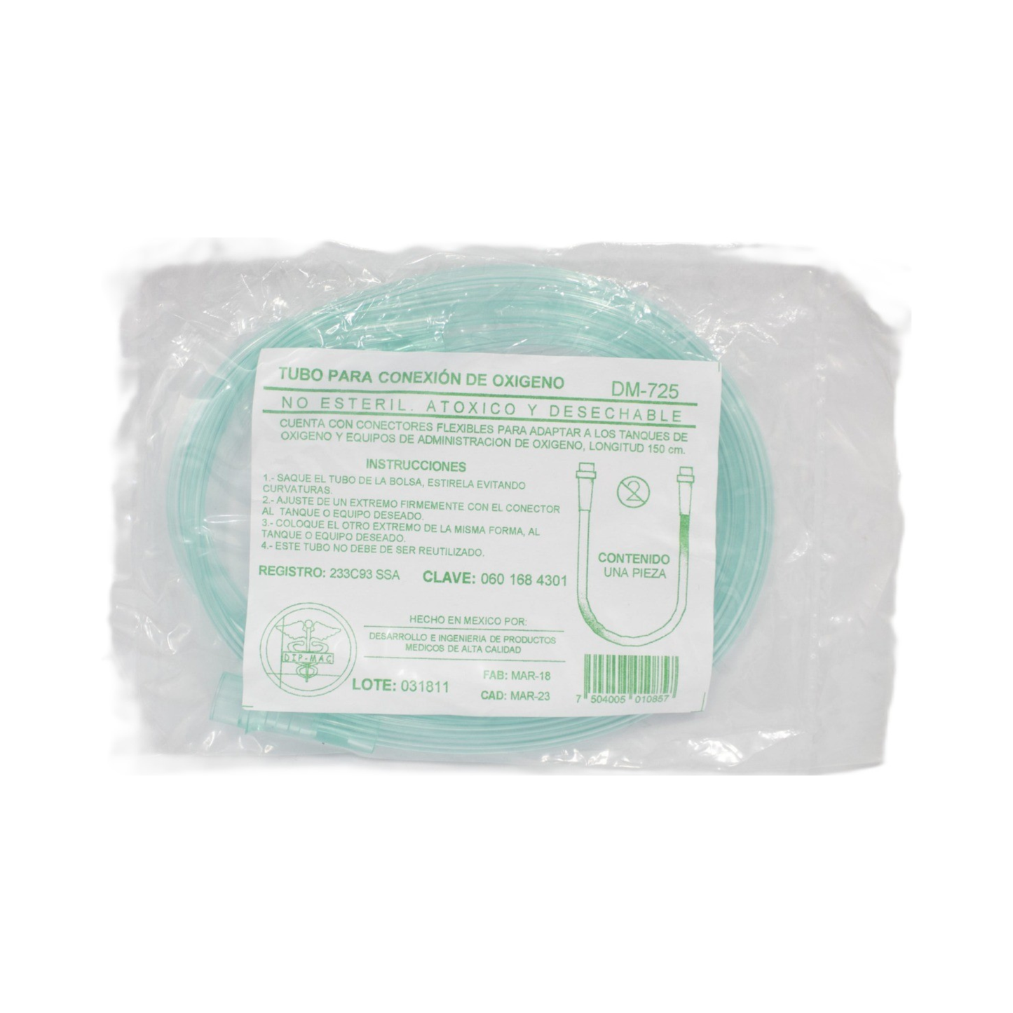 TUBO PARA CONEXION DE OXIGENO DM-725