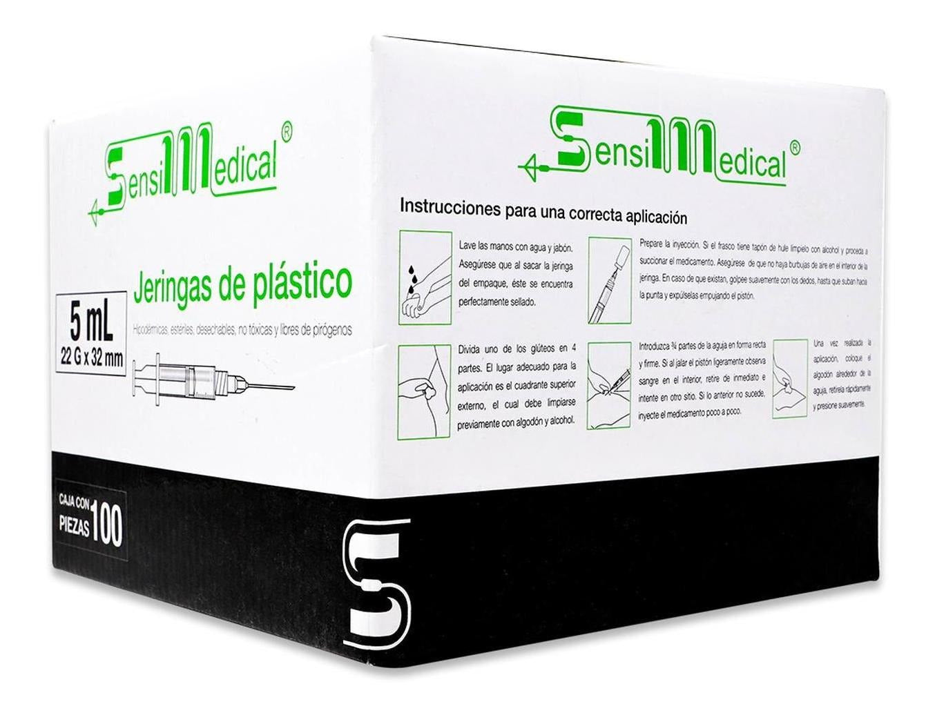 JERINGA DE 5 ML C/ AGUJA 22G X 32MM (NEGRA) C/100
