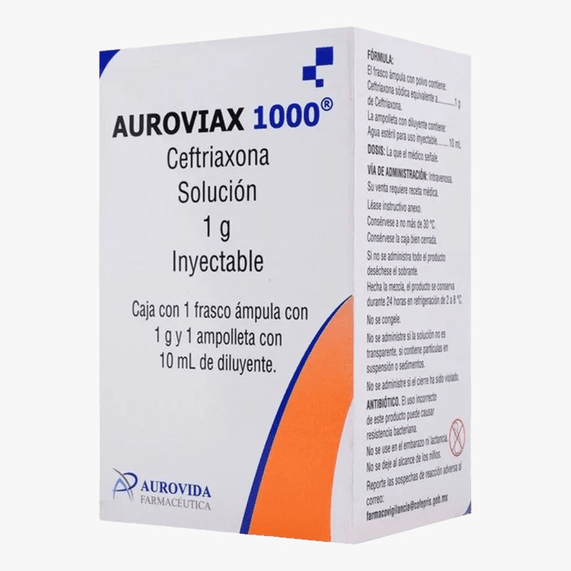 AUROVIAX 1000 SOL. INY. IV. C/1 FCO. AMP. 1 G/10 ML.