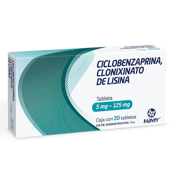 CICLOBENZAPRINA/CLONIXINATO DE LISINA C/20 TABS. 5/125 MG.