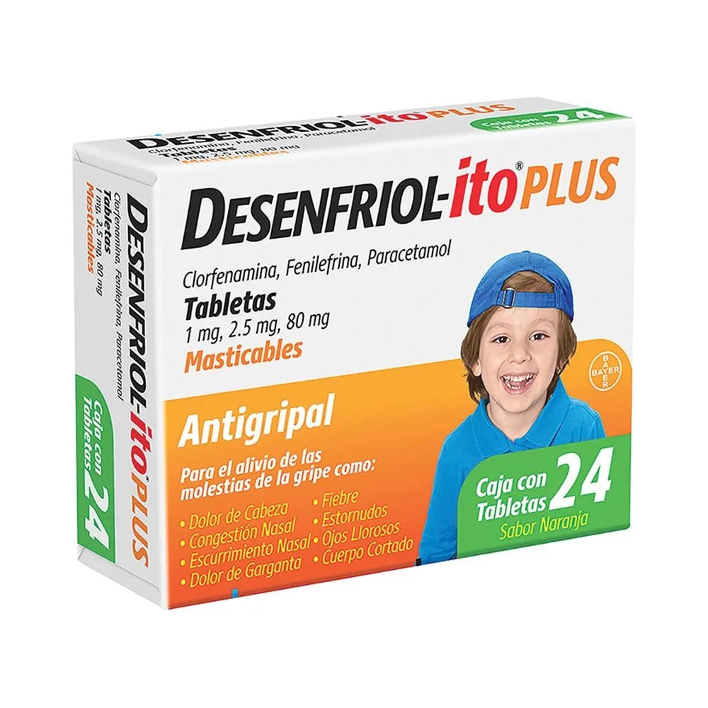 DESENFRIOL-ITO PLUS C/24 TABS. MAST. SAB. NARANJA 1/2.5/80 MG.