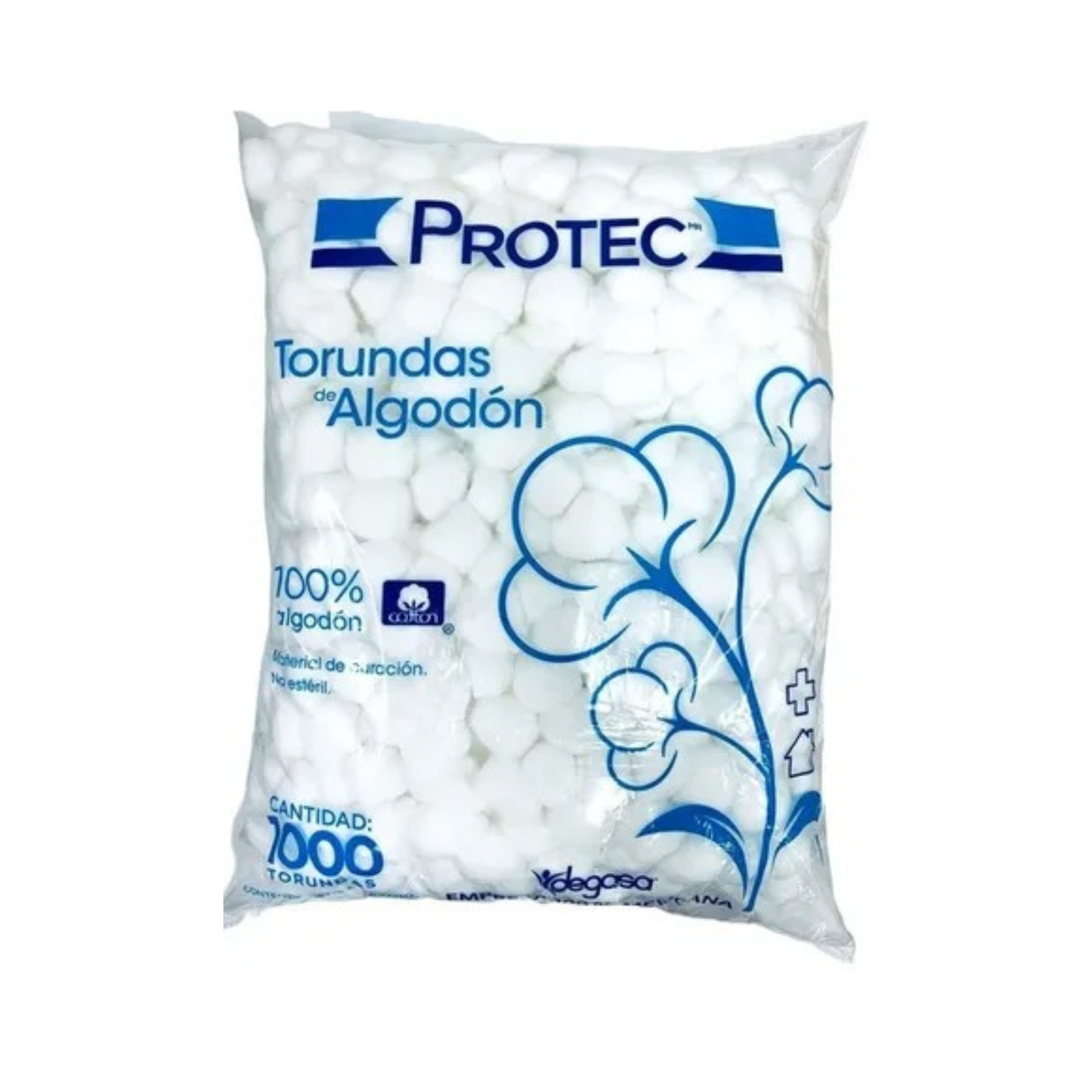 TORUNDA DE ALGODON BOLSA 500G C/1000 BOLITAS.