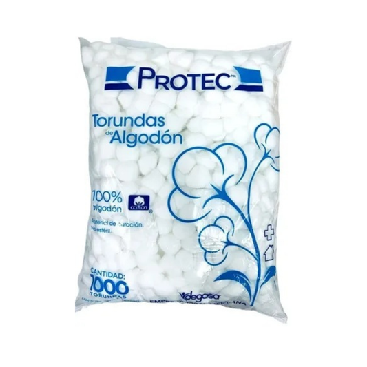 TORUNDA DE ALGODON BOLSA 500G C/1000 BOLITAS.