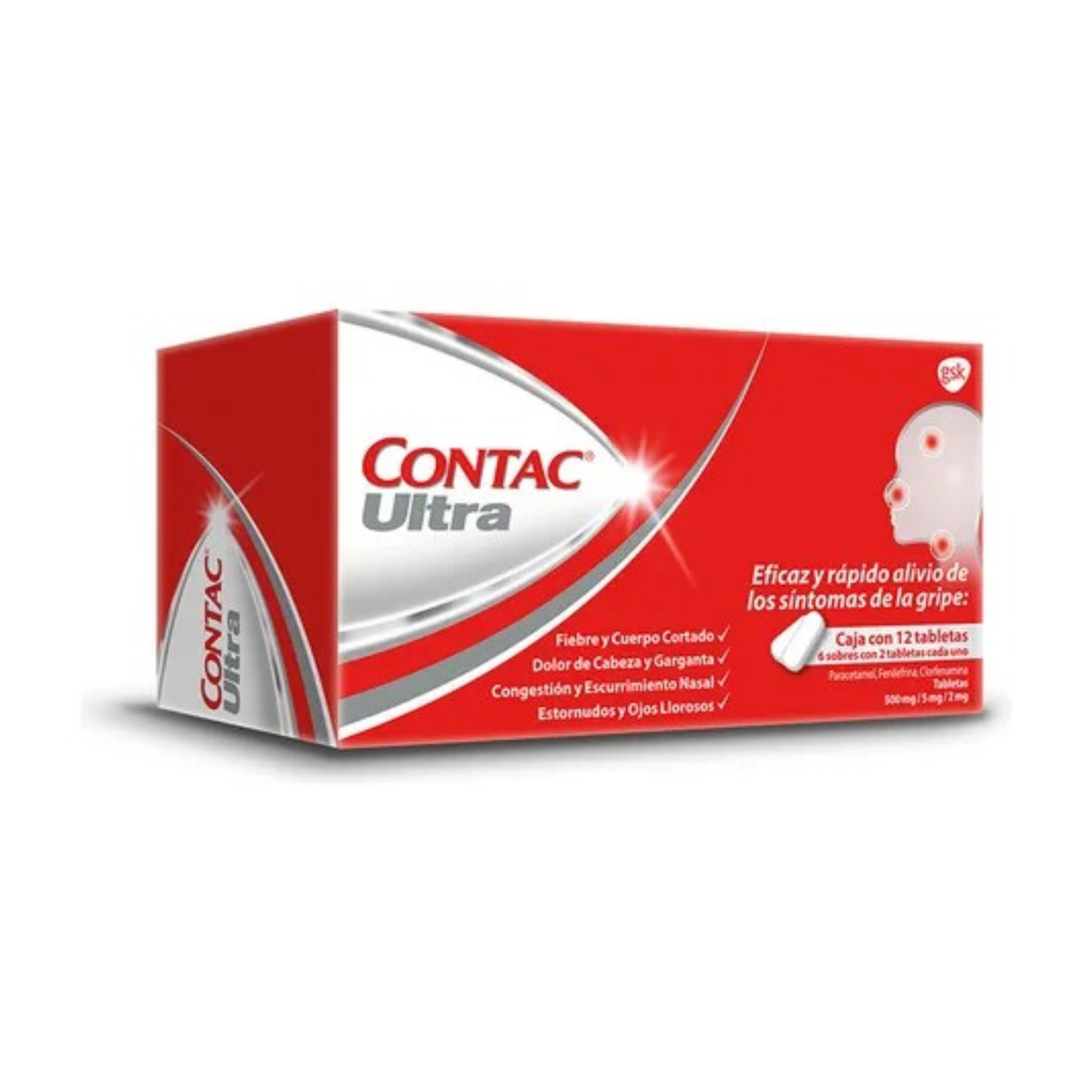 CONTAC ULTRA C/12 TABS. 500/5/2 MG.