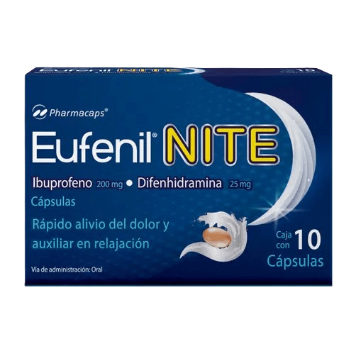 EUFENIL NITE C/10 CAPS. 200/25 MG.