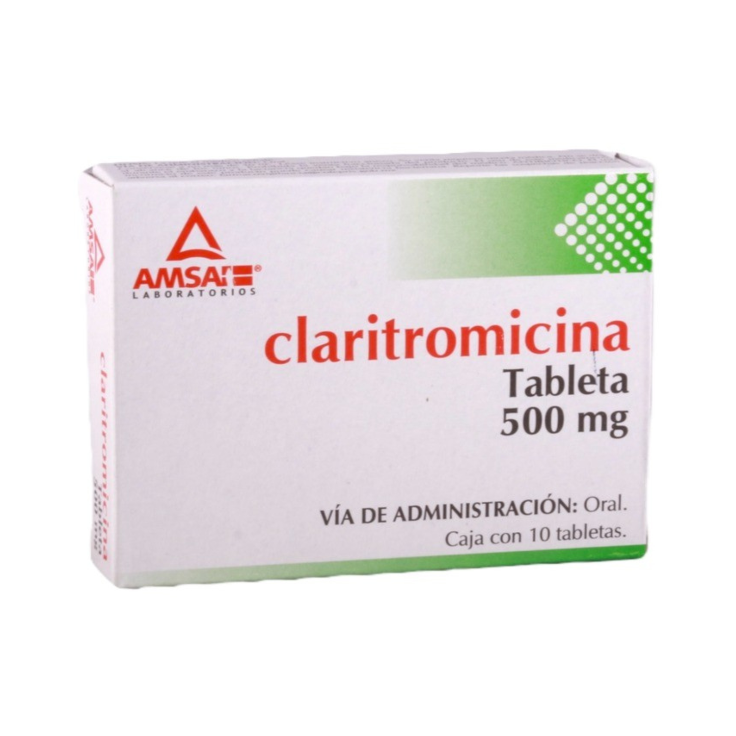 CLARITROMICINA C/10 TABS 500 MG. MCA AMSA