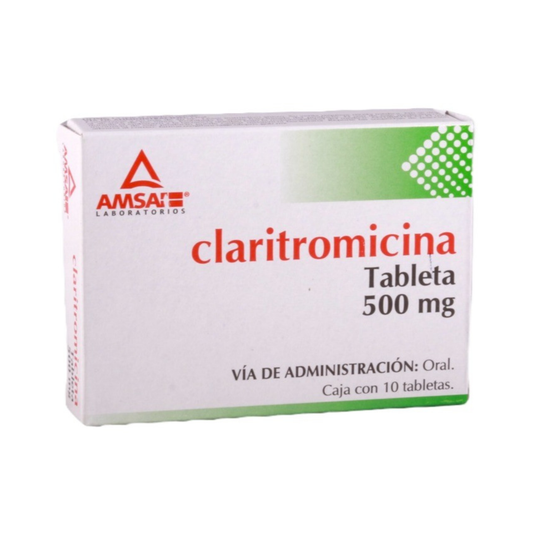 CLARITROMICINA C/10 TABS 500 MG. MCA AMSA