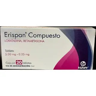 LORATADINA/BETAMETASONA 5.00MG/0.25 MG  10 TAB. ERISPAN COMPUESTO