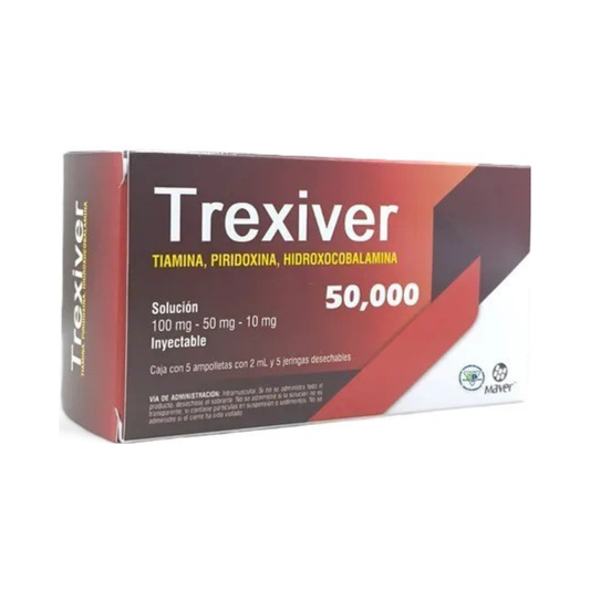 TREXIVER 50,000 SOL. INY. C/5 AMPTAS. 100-50-10 MG/2 ML. Y 5 JGAS.