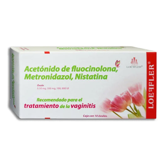 FLUOCINOLONA/METRONIDAZOL/NISTATINA C/10 OVS 0.5MG/500MG/100,000U.