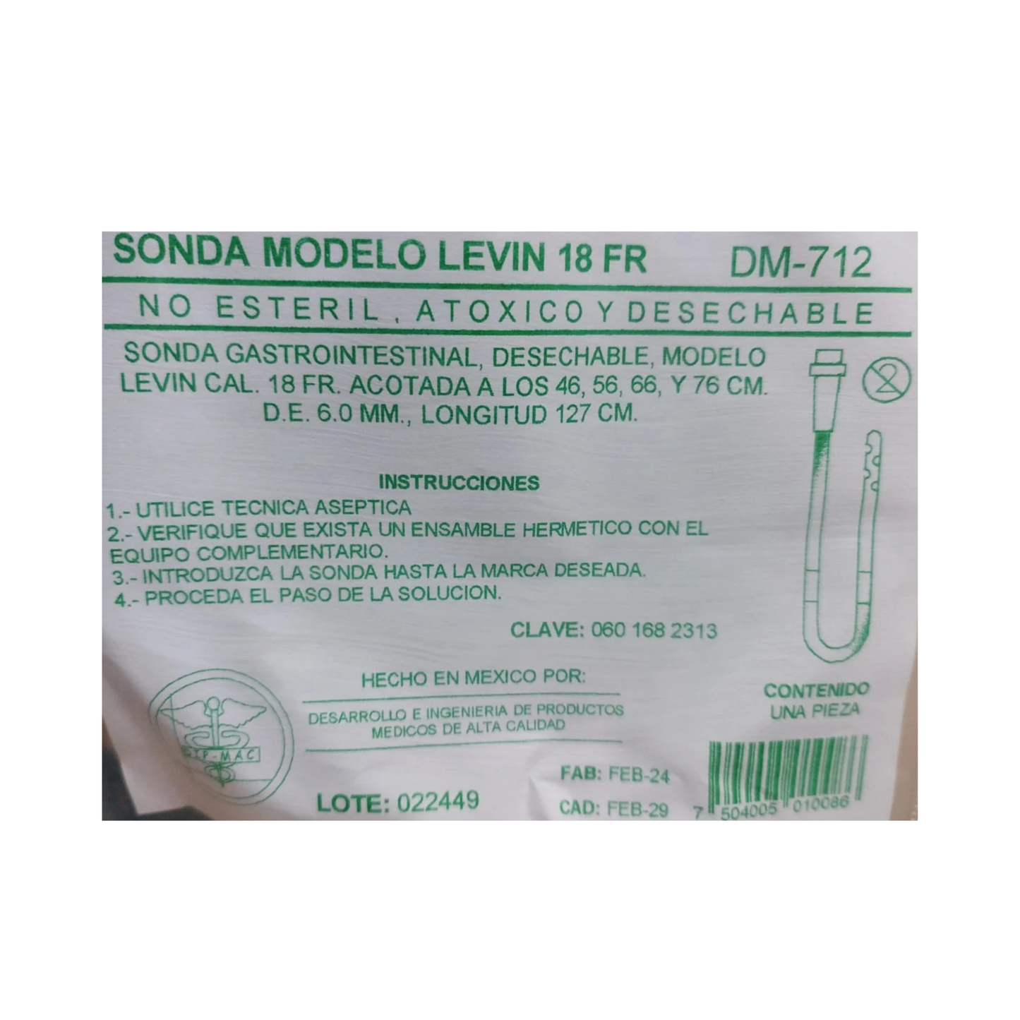 SONDA MODELO LEVIN 18FR DM-712