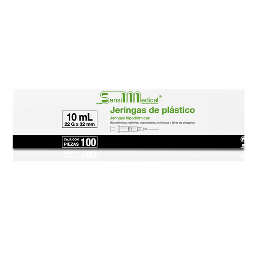 JERINGA DE 10 ML CON AGUJA 22 G X 32 MM (NEGRA) C/100