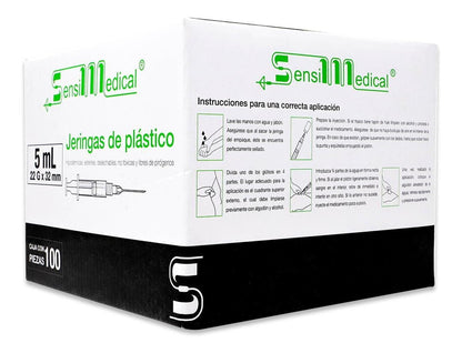 JERINGA DE 5 ML C/ AGUJA 22G X 32MM (NEGRA) C/100