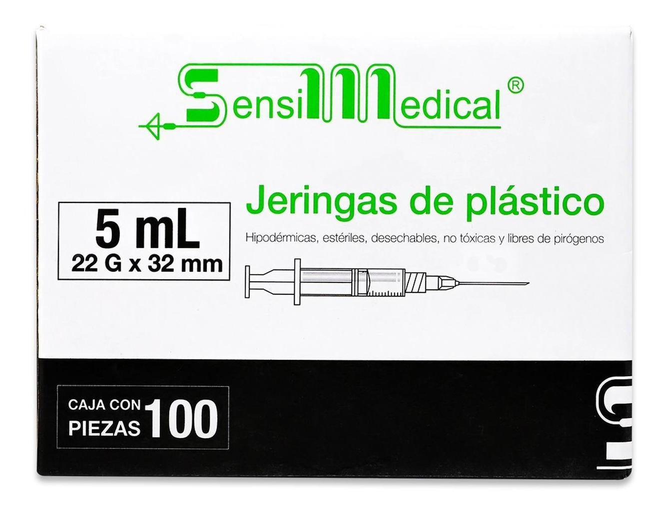 JERINGA DE 5 ML C/ AGUJA 22G X 32MM (NEGRA) C/100