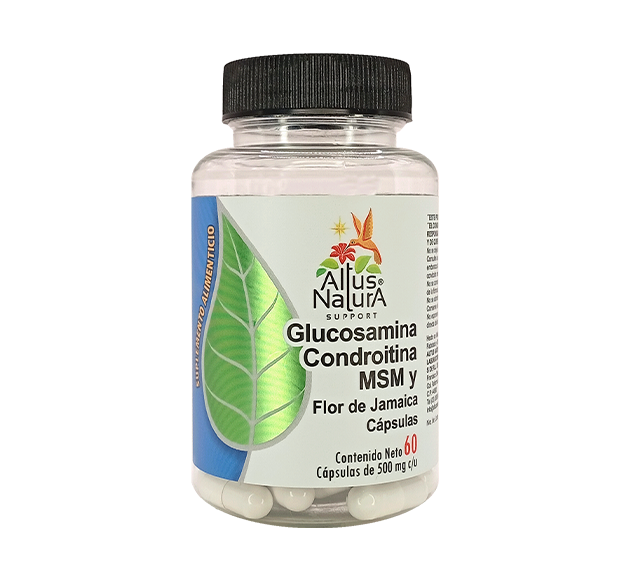 GLUCOSAMINA/CONDROITINA/MSM Y FLOR DE JAMAICA CAPS 500MG C/60.