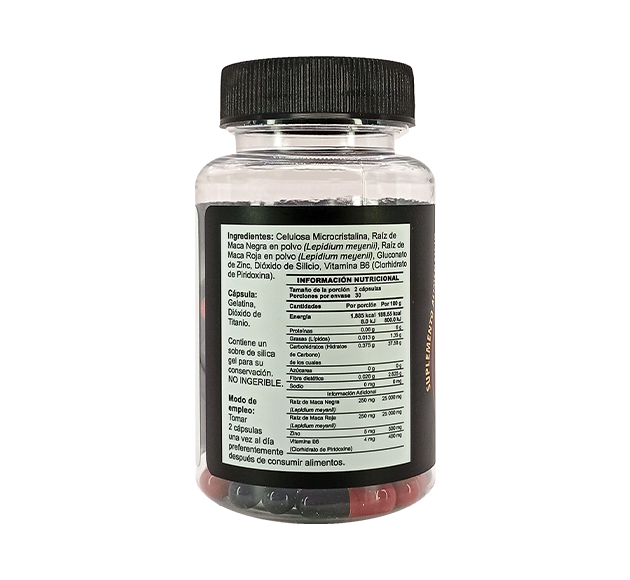 MACA NEGRA Y ROJA 500MG C60 CAPS