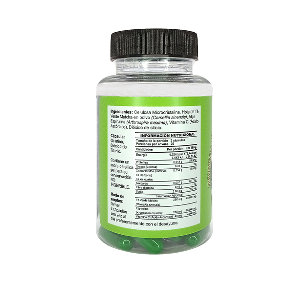 MATCHA C/ESPIRULINA 500MG C/60 CAPS