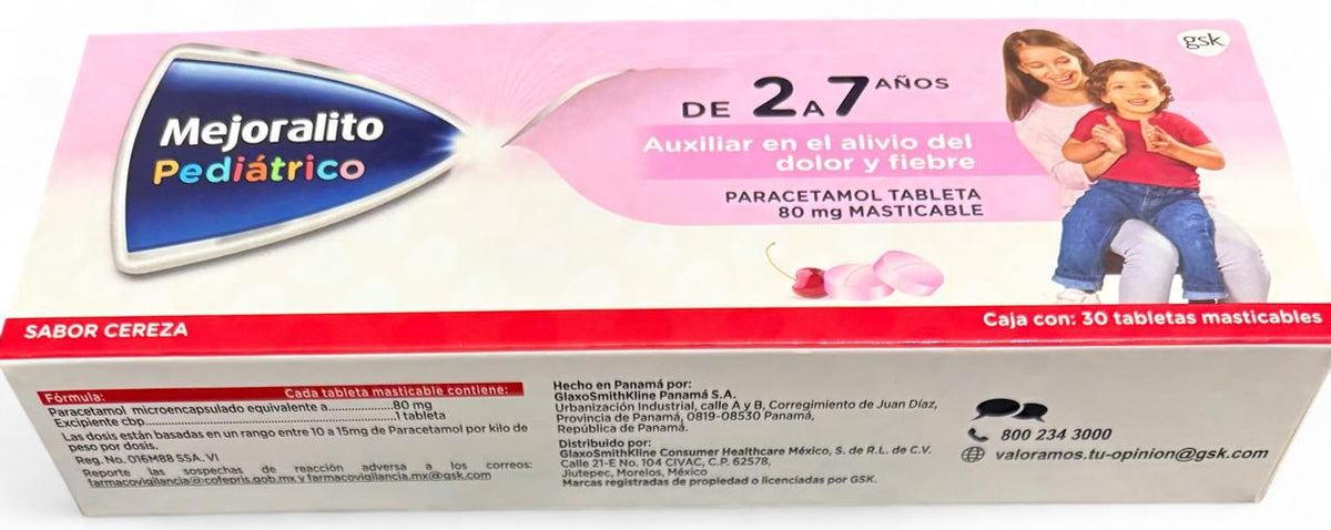MEJORALITO Pediátrico (2-7 años) c/30 TABS. Masts. 80 MG.