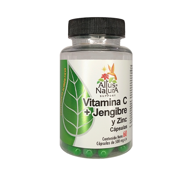 VITAMINA C , JENGIBRE Y ZINC C/60 CAP. 500MG