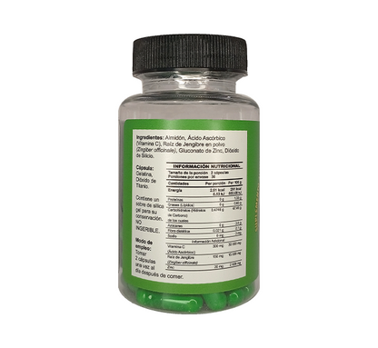 VITAMINA C , JENGIBRE Y ZINC C/60 CAP. 500MG