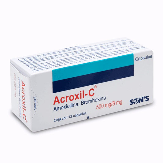 ACROXIL-C C/12 CAPS. 500-8 MG.
