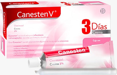 CANESTEN-V 3 DÍas CREMA VAGINAL 2% TUBO c/20 G. y 3 Aplics.