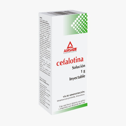 CEFALOTINA SOL. INY. C/1 FCO. AMP. 1 G/5 ML.