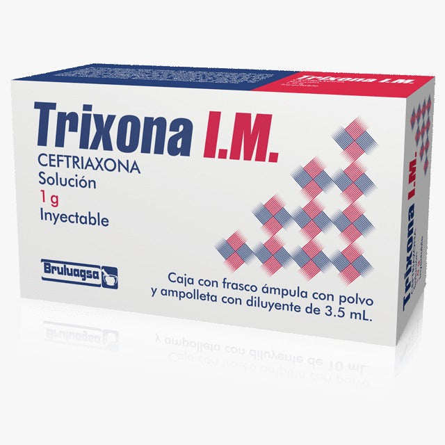 TRIXONA I.M. SOL. INY. C/1 FCO. AMP. 1 G/3.5 ML.