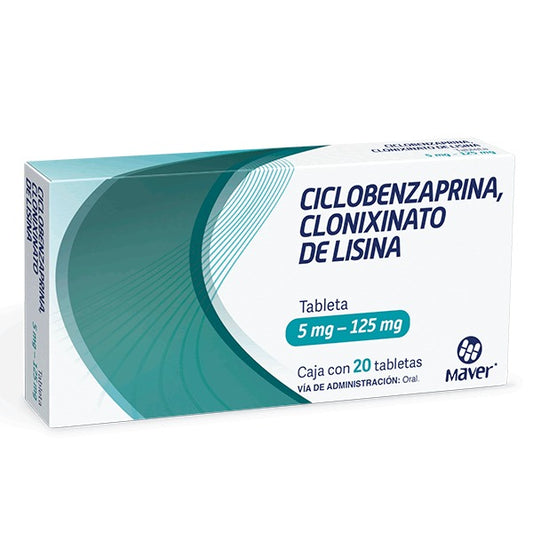 CICLOBENZAPRINA/CLONIXINATO DE LISINA C/20 TABS. 5/125 MG.