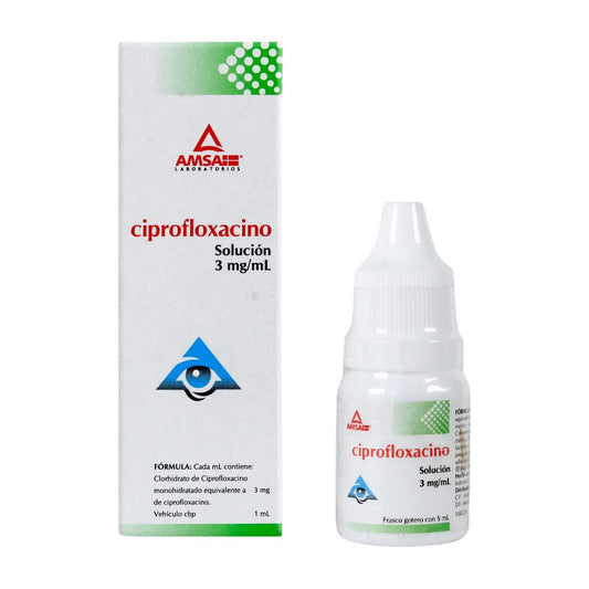 CIPROFLOXACINO SOL. OFTÁLMICA Fco. GOTERO 5 ML. 3 MG/1 ML.
