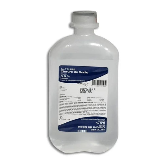 SOLUCION CLORURO DE SODIO 0.9% CON 500 ML.