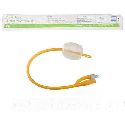 SONDA FOLEY DE LATEX, DE 2 VIAS, GLOBO 5ML CALIBRE 10FR